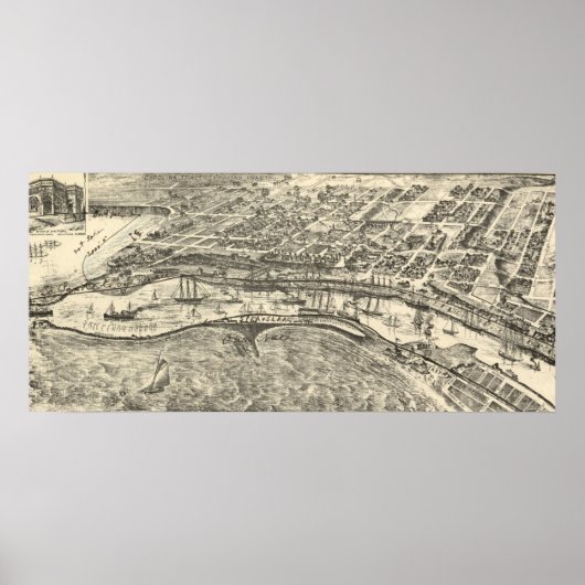 ヴィンテージサン・ペドロの絵図(1902年) ポスター (正面)