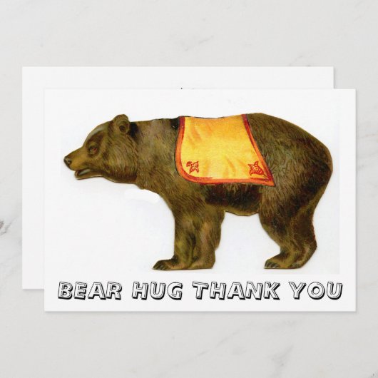 ヴィンテージサーカスがクマを演じる サンキューカード (正面/裏面)