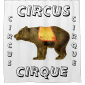 ヴィンテージサーカスがクマを演じる シャワーカーテン (正面)