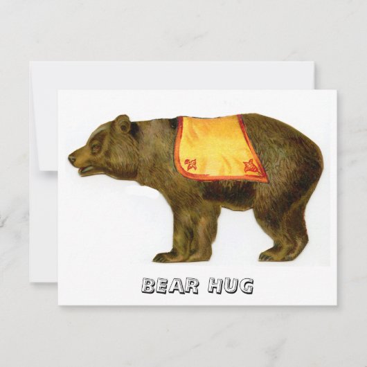 ヴィンテージサーカスがクマを演じる ノートカード (正面)
