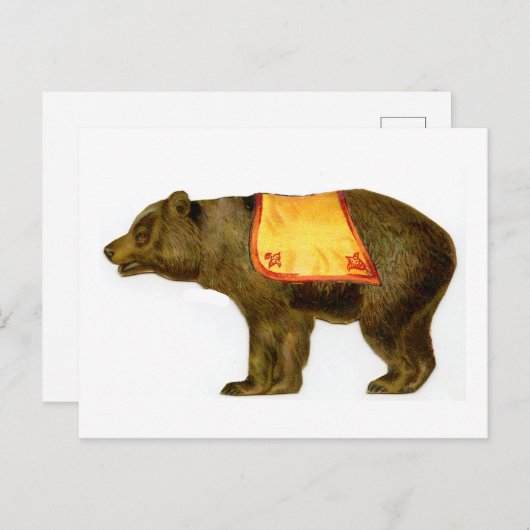 ヴィンテージサーカスがクマを演じる ポストカード (正面/裏面)