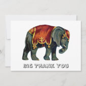 ヴィンテージサーカスが象サーカスを演じる。 サンキューカード (正面)
