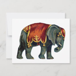 ヴィンテージサーカスが象サーカスを演じる。 ノートカード