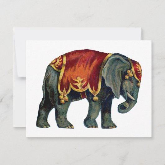 ヴィンテージサーカスが象サーカスを演じる。 ノートカード (正面)
