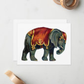 ヴィンテージサーカスが象サーカスを演じる。 ノートカード (正面/裏面インサイチュ)