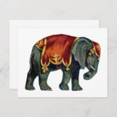 ヴィンテージサーカスが象サーカスを演じる。 ノートカード (正面/裏面)