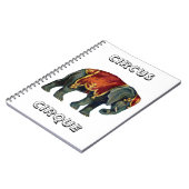 ヴィンテージサーカスが象サーカスを演じる。 ノートブック (左側)