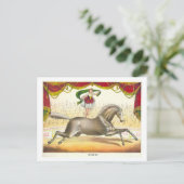 ヴィンテージサーカスのスカーフ付き乗馬法用ポスター ポストカード (スタンド正面)