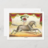 ヴィンテージサーカスのスカーフ付き乗馬法用ポスター ポストカード (正面/裏面)