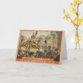 ヴィンテージサーカスのポスターがパレードのフロートを示す カード (黄色い花)