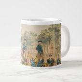 ヴィンテージサーカスのポスターがパレードのフロートを示す ジャンボコーヒーマグカップ (正面右)