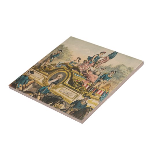 ヴィンテージサーカスのポスターがパレードのフロートを示す タイル (側面)