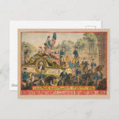 ヴィンテージサーカスのポスターがパレードのフロートを示す ポストカード (正面/裏面)