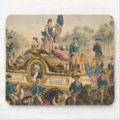 ヴィンテージサーカスのポスターがパレードのフロートを示す マウスパッド (正面)