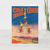 ヴィンテージサーカスのポスター高線アクロバットを示す カード (正面)