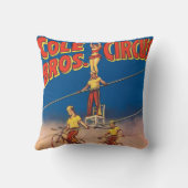 ヴィンテージサーカスのポスター高線アクロバットを示す クッション (裏面)