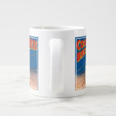 ヴィンテージサーカスのポスター高線アクロバットを示す ジャンボコーヒーマグカップ (裏面)