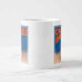 ヴィンテージサーカスのポスター高線アクロバットを示す ジャンボコーヒーマグカップ (正面)