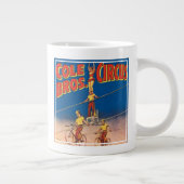 ヴィンテージサーカスのポスター高線アクロバットを示す ジャンボコーヒーマグカップ (右)