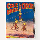 ヴィンテージサーカスのポスター高線アクロバットを示す ノートブック (裏面)