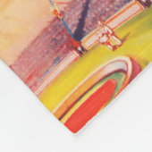 ヴィンテージサーカスのポスター高線アクロバットを示す フリースブランケット (角)