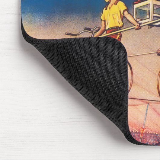 ヴィンテージサーカスのポスター高線アクロバットを示す マウスパッド (コーナー)