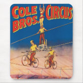 ヴィンテージサーカスのポスター高線アクロバットを示す マウスパッド (正面)