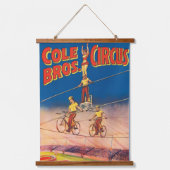 ヴィンテージサーカスのポスター高線アクロバットを示す 吊り下げ型タペストリー (正面)