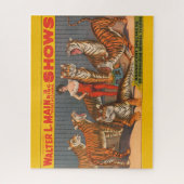 ヴィンテージサーカスのポスター6頭の虎を持つ女性。 ジグソーパズル (縦)