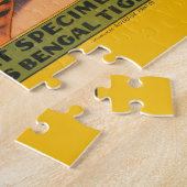 ヴィンテージサーカスのポスター6頭の虎を持つ女性。 ジグソーパズル (側面)