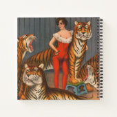 ヴィンテージサーカスのポスター6頭の虎を持つ女性。 ノートブック (裏面)