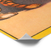 ヴィンテージサーカスのポスター6頭の虎を持つ女性。 ポスター (角)