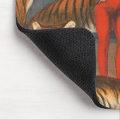 ヴィンテージサーカスのポスター6頭の虎を持つ女性。 マウスパッド (コーナー)