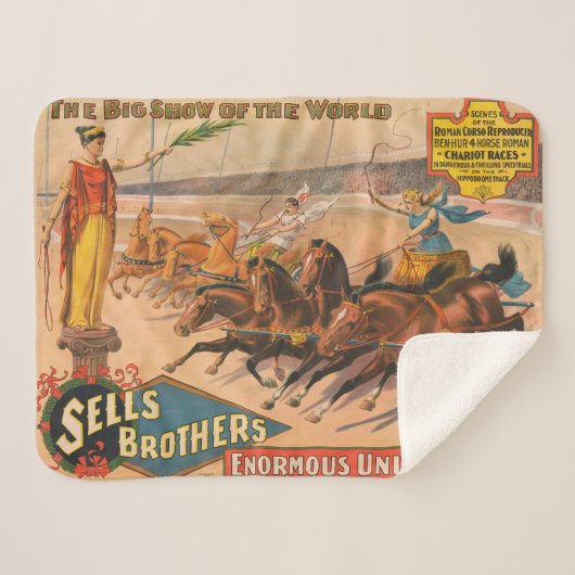 ヴィンテージサーカスのポスター シェルパブランケット (正面(横))