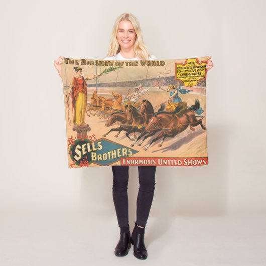 ヴィンテージサーカスのポスター フリースブランケット (インサイチュ)