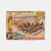 ヴィンテージサーカスのポスター フリースブランケット (正面(横))