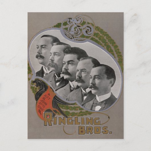 ヴィンテージサーカスのポスター ポストカード (正面)