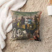 ヴィンテージサーカスのポスター、モンキー駆動コーチ クッション (ブランケット)