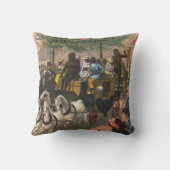 ヴィンテージサーカスのポスター、モンキー駆動コーチ クッション (裏面)