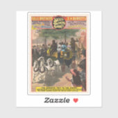 ヴィンテージサーカスのポスター、モンキー駆動コーチ シール (シート)