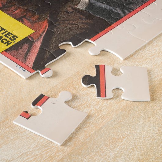 ヴィンテージサーカスのポスター、モンキー駆動コーチ ジグソーパズル (側面)