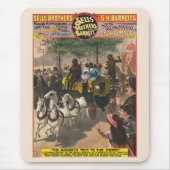 ヴィンテージサーカスのポスター、モンキー駆動コーチ マウスパッド (正面)