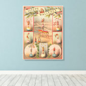 ヴィンテージサーカスのポスター – 曲芸のシーンを示す キャンバスプリント (インサイチュ (ウッドフロア))