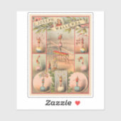 ヴィンテージサーカスのポスター – 曲芸のシーンを示す シール (シート)