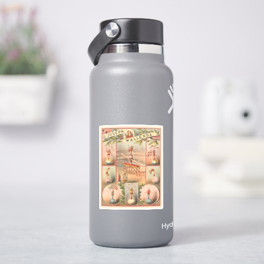 ヴィンテージサーカスのポスター – 曲芸のシーンを示す シール (HydroFlask)