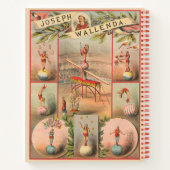 ヴィンテージサーカスのポスター – 曲芸のシーンを示す ノートブック (裏面)