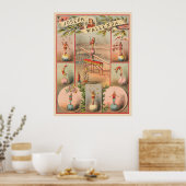ヴィンテージサーカスのポスター – 曲芸のシーンを示す ポスター (キッチン)