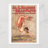 ヴィンテージサーカスのポスター: Aerial Gymnast Janet May ポストカード (正面)