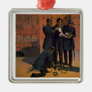 ヴィンテージサーカスのポスター – Houdini and the Circus メタルオーナメント