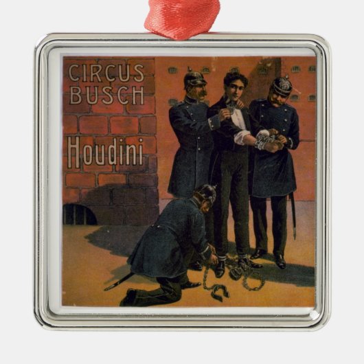 ヴィンテージサーカスのポスター – Houdini and the Circus メタルオーナメント (正面)